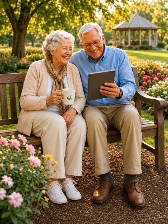 Senior couple enjoying life together